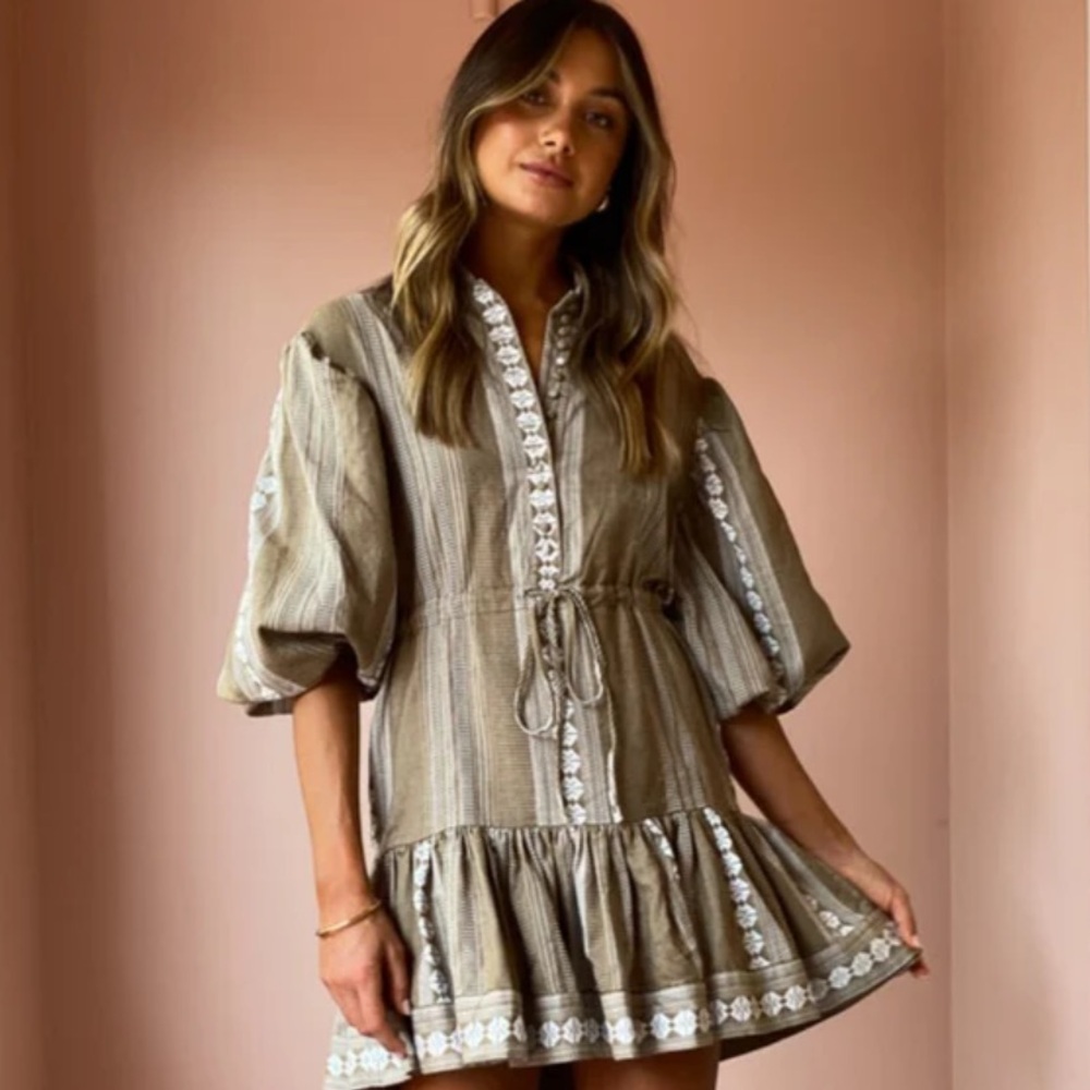 Shona Joy's Lizete Balloon Sleeve Mini Dress Size 6 - Picture 12 of 12